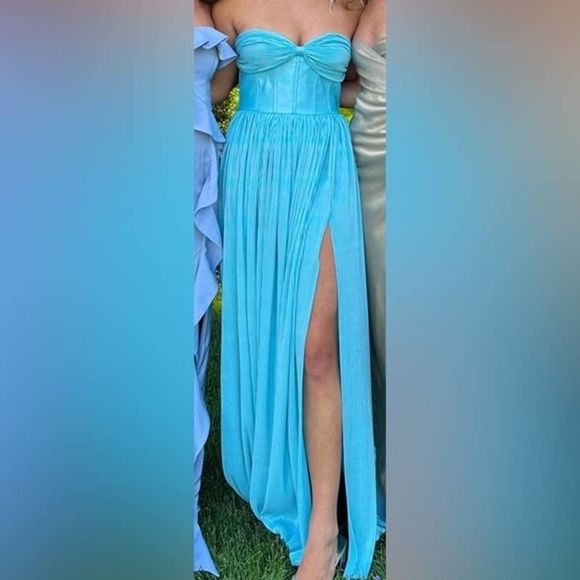 Bronx and Banco Florence Strapless Light Blue Gown XL(US10) - Picture 5 of 10